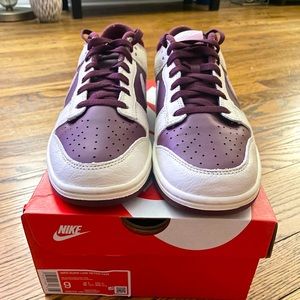 NEW! NIKE Low Dunks. Women’s size 10.5/Men’s size 9 - Pale Ivory/Med Soft Pink